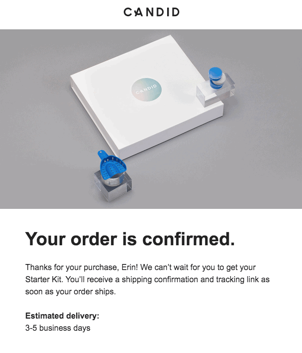 Candid Order Confirmation Email