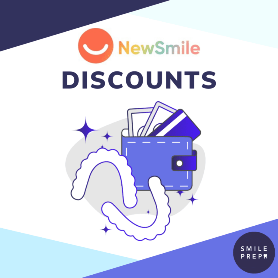 NewSmile aligners logo and image of wallet with gift cards and money